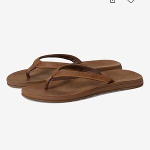 Women’s REEF Brown Leather Flip Flops NWT